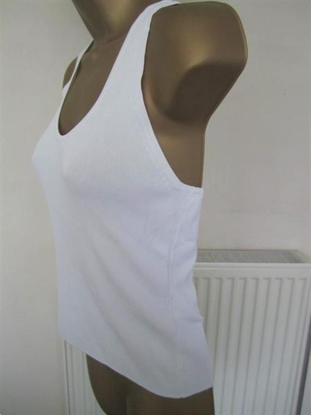 Grote foto nieuwe roomkleurige top met gekruiste rug kleding dames tops