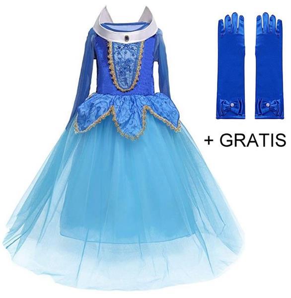 Grote foto prinsessenjurk blauw luxe gratis handschoenen 3 4 jaar le kinderen en baby overige