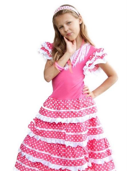 Grote foto spaanse jurk roze wit maat 10 lengte 85 cm kledingmaat 12 kinderen en baby overige