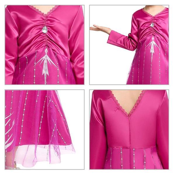 Grote foto elsa jurk roze deluxe gratis ketting 5 6 jaar lengte 85 c kinderen en baby overige