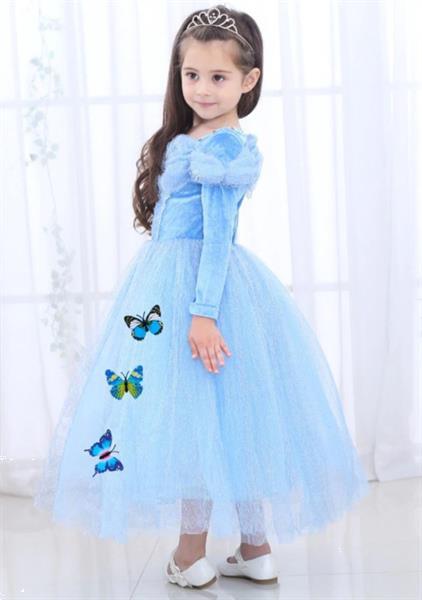 Grote foto prinsessenjurk blauw vlinders luxe gratis kroon 5 6 jaar kinderen en baby overige