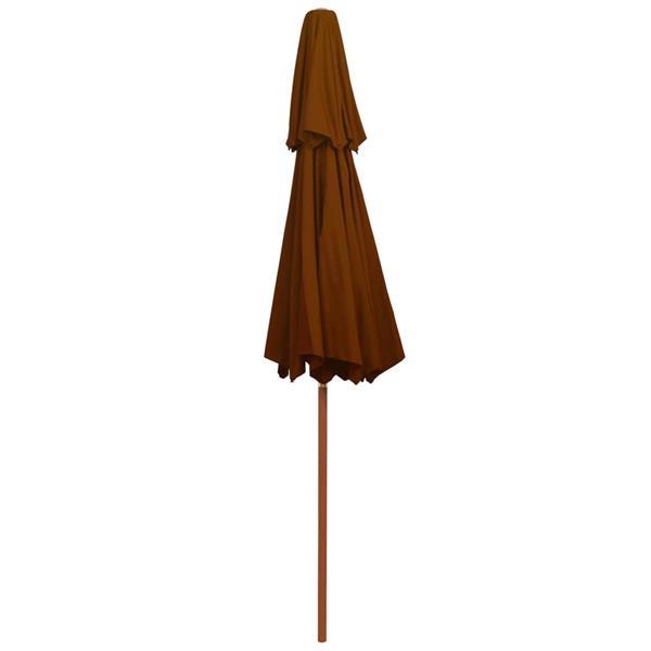 Grote foto vidaxl parasol double avec m t en bois terre cuite 270 cm tuin en terras overige tuin en terras