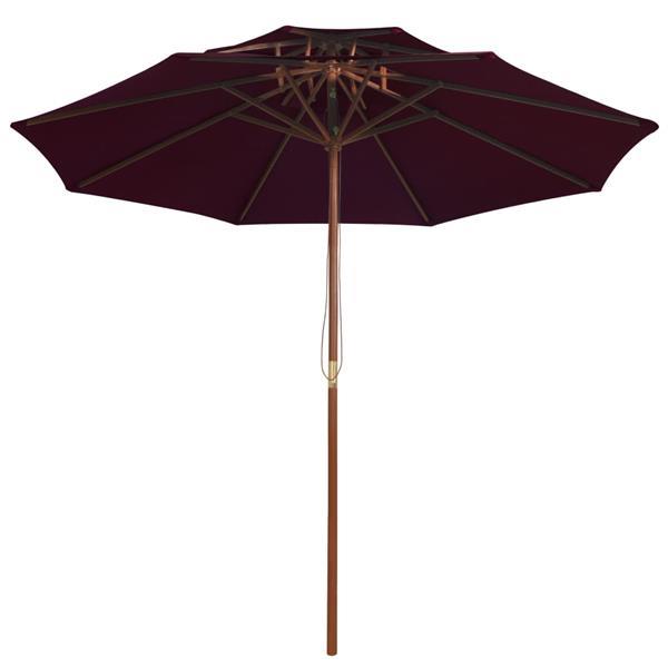 Grote foto vidaxl parasol double avec m t en bois rouge bordeaux 270 cm tuin en terras overige tuin en terras