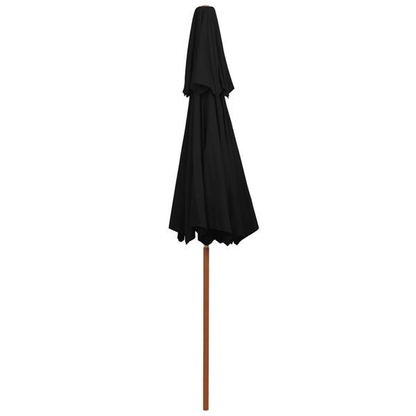 Grote foto vidaxl parasol double avec m t en bois noir 270 cm tuin en terras overige tuin en terras