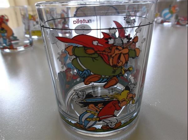 Grote foto glazen asterix obelix set van 7 stuks verzamelen glas en borrelglaasjes