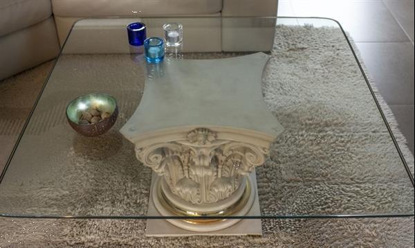Grote foto stijlvolle glazen salontafel in perfecte staat huis en inrichting salontafels