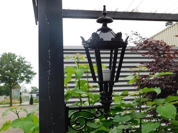 Grote foto wandlamp aluminium zwart decoratieve arm tuin en terras verlichting