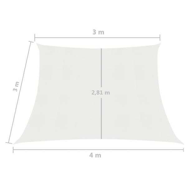 Grote foto vidaxl voile d ombrage 160 g m blanc 3 4x3 m pehd tuin en terras overige tuin en terras