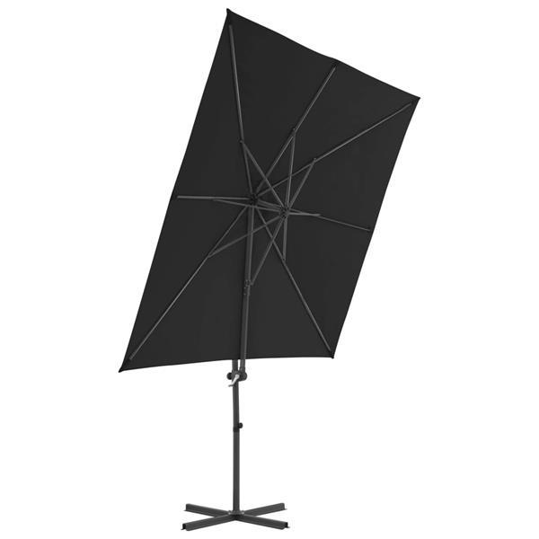 Grote foto vidaxl parasol d port avec m t en acier noir 250x250 cm tuin en terras overige tuin en terras