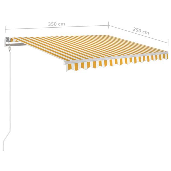 Grote foto vidaxl auvent r tractable automatique 350x250 cm jaune et bl tuin en terras overige tuin en terras