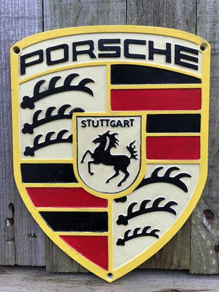 Grote foto porsche decoratie wanddecoratie porsche logo tuin en terras tuindecoratie