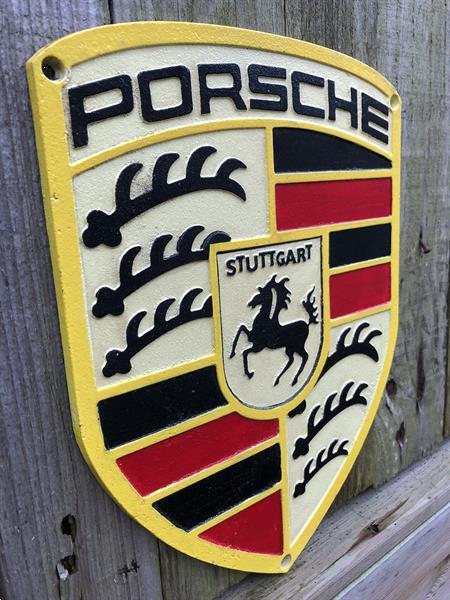 Grote foto porsche decoratie wanddecoratie porsche logo tuin en terras tuindecoratie