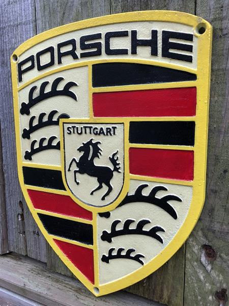 Grote foto porsche decoratie wanddecoratie porsche logo tuin en terras tuindecoratie