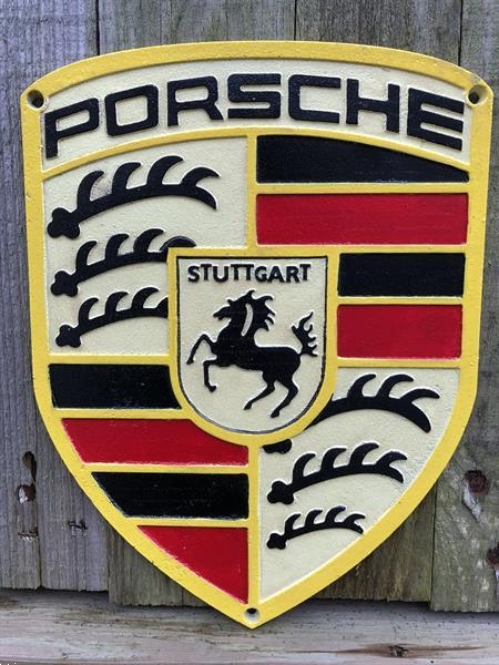 Grote foto porsche decoratie wanddecoratie porsche logo tuin en terras tuindecoratie