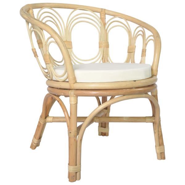 Grote foto vidaxl chaise de salle manger avec coussin rotin naturel e huis en inrichting stoelen