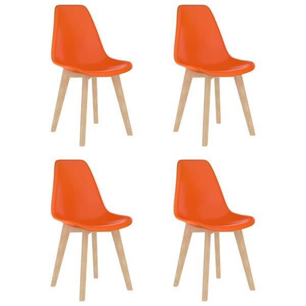 Grote foto vidaxl eetkamerstoelen 4 st kunststof oranje huis en inrichting stoelen