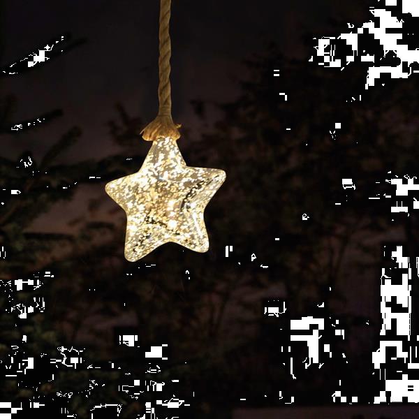 Grote foto luxform sfeerlamp op batterijen rope with star led tuin en terras verlichting