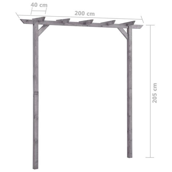 Grote foto vidaxl pergola 200x40x205 cm ge mpregneerd grenenhout grijs tuin en terras tuindecoratie