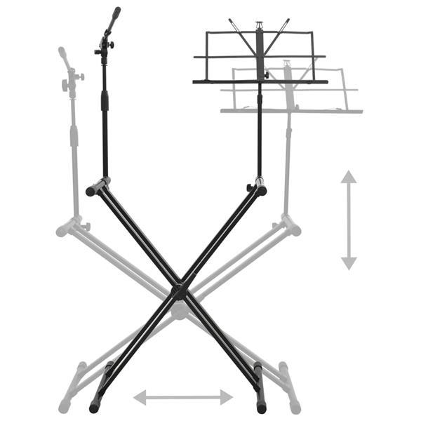 Grote foto vidaxl keyboardstandaard met microfoonstandaard en lessenaar muziek en instrumenten standaards