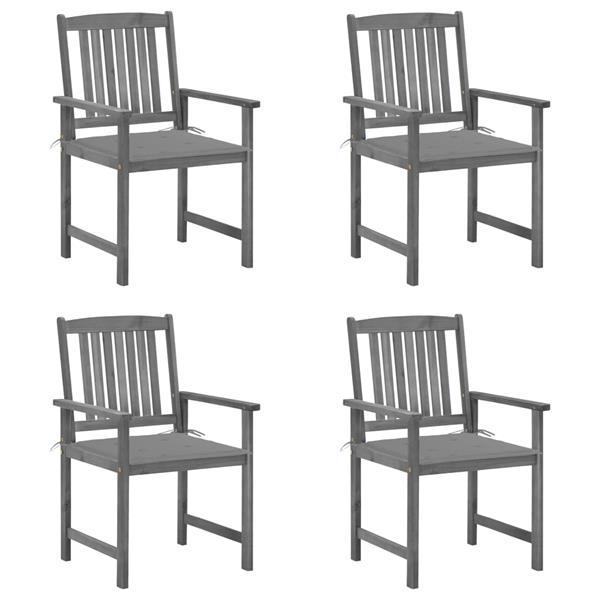 Grote foto vidaxl chaises de jardin avec coussins 4 pcs gris bois d aca tuin en terras tuinmeubelen