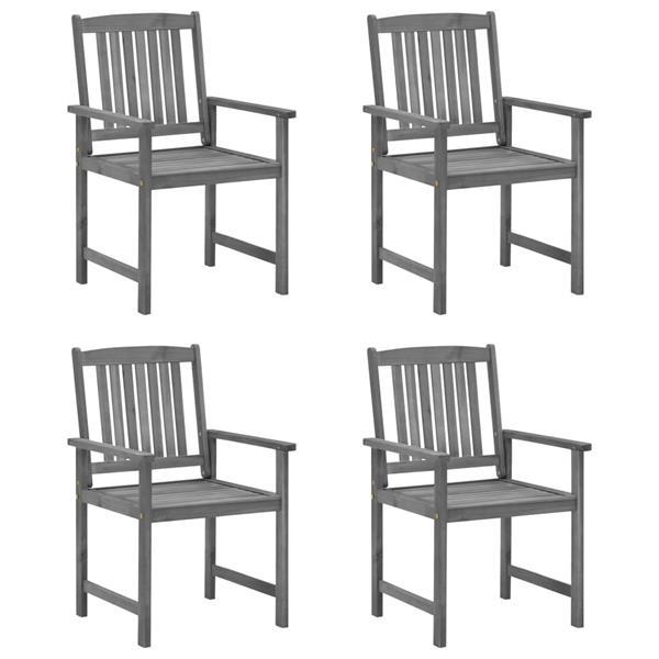 Grote foto vidaxl chaises de jardin avec coussins 4 pcs gris bois d aca tuin en terras tuinmeubelen