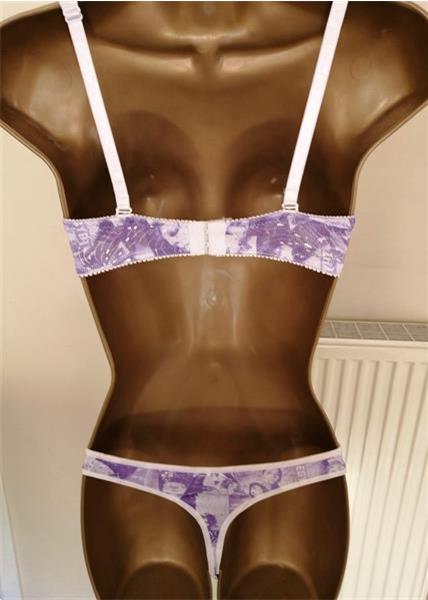 Grote foto lila paarse voorgevormde bh string 80b kleding dames ondergoed en lingerie