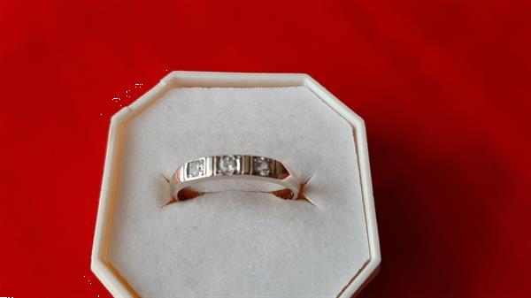 Grote foto 9k wit gouden verlovingsring 3 witte saffieren sieraden tassen en uiterlijk ringen voor haar