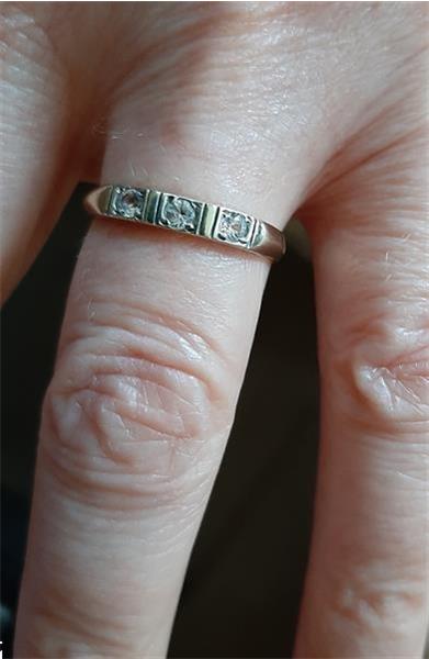 Grote foto 9k wit gouden verlovingsring 3 witte saffieren sieraden tassen en uiterlijk ringen voor haar