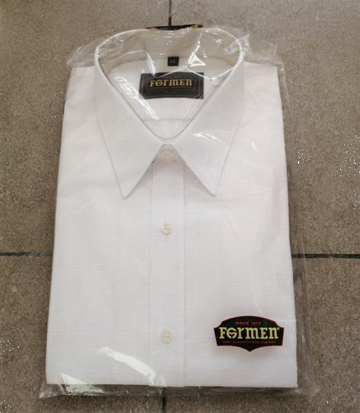 Grote foto wit hemd met fijn motiefje van formen mt 40 kleding heren overhemden