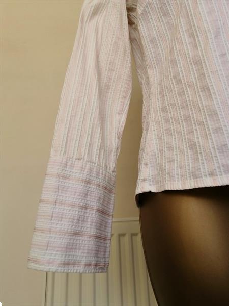 Grote foto trendy stretch blouse met lange manchetten med kleding dames blouses