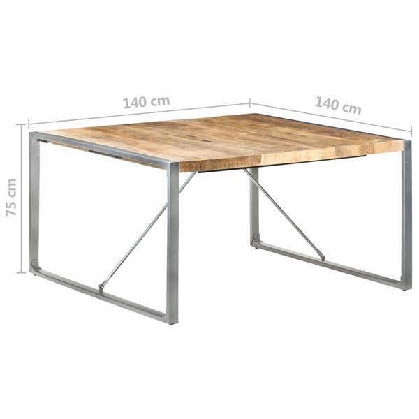 Grote foto vidaxl table de salle manger 140x140x75 cm bois de manguie huis en inrichting eettafels