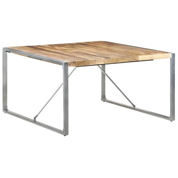 Grote foto vidaxl table de salle manger 140x140x75 cm bois de manguie huis en inrichting eettafels