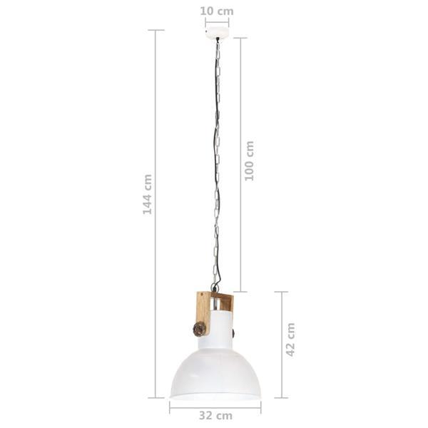 Grote foto vidaxl hanglamp industrieel rond 25 w e27 32 cm mangohout wi huis en inrichting overige