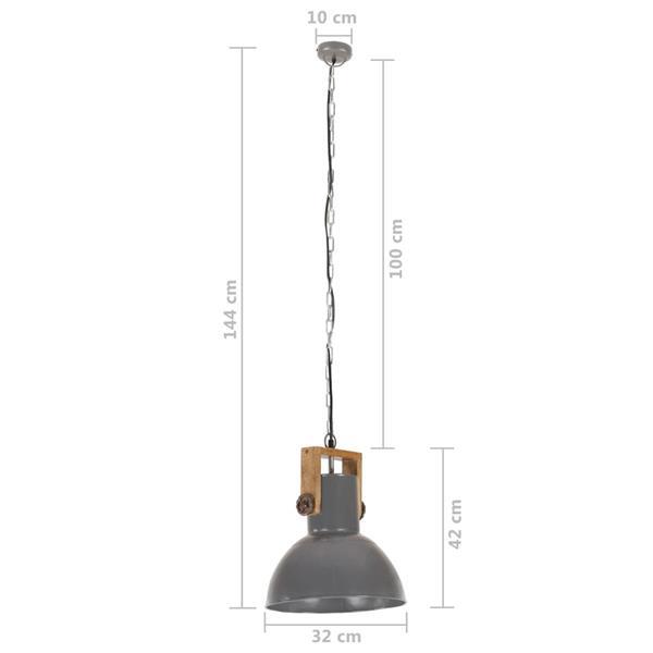 Grote foto vidaxl hanglamp industrieel rond 25 w e27 32 cm mangohout gr huis en inrichting overige
