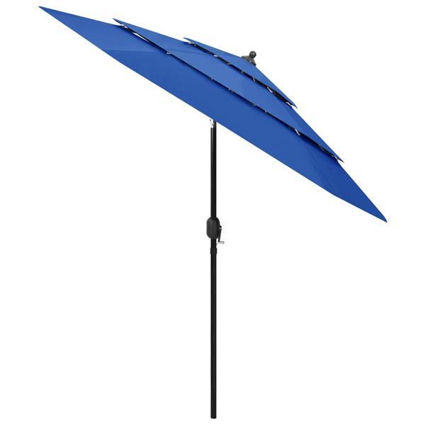 Grote foto vidaxl parasol 3 niveaux avec m t en aluminium bleu azur tuin en terras overige tuin en terras