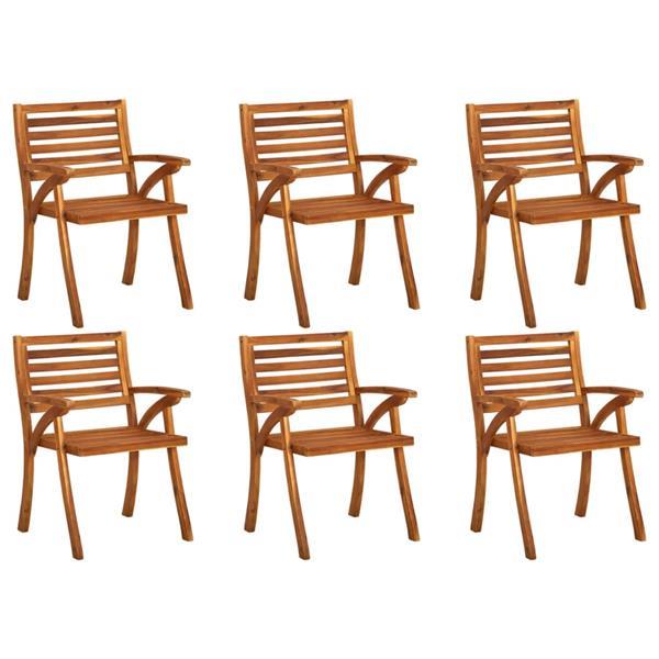 Grote foto vidaxl chaises de jardin 6 pcs bois d acacia solide tuin en terras tuinmeubelen
