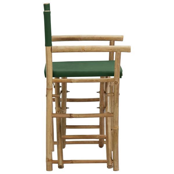 Grote foto vidaxl chaises pliables de directeur 2 pcs vert bambou et ti tuin en terras tuinmeubelen