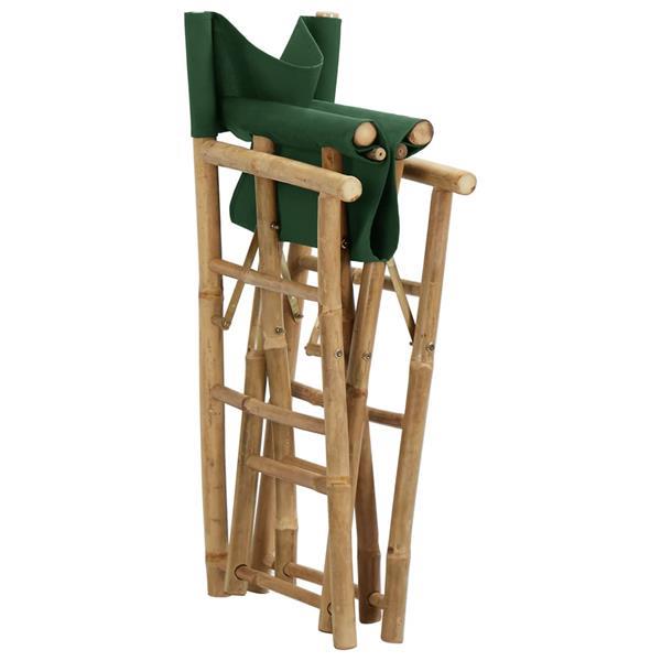 Grote foto vidaxl chaises pliables de directeur 2 pcs vert bambou et ti tuin en terras tuinmeubelen