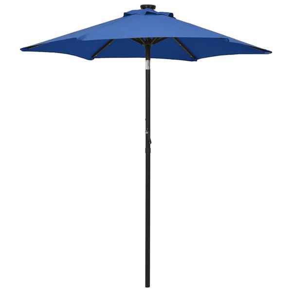 Grote foto vidaxl parasol avec lumi res led bleu azur 200x211 cm alumi tuin en terras overige tuin en terras