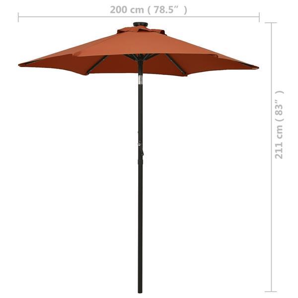 Grote foto vidaxl parasol avec lumi res led terre cuite 200x211 cm alum tuin en terras overige tuin en terras
