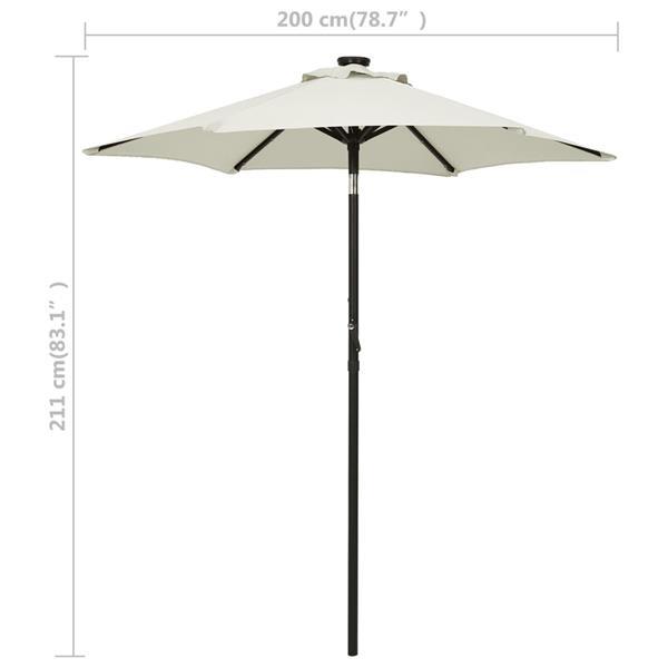 Grote foto vidaxl parasol avec lumi res led sable 200x211 cm aluminium tuin en terras overige tuin en terras