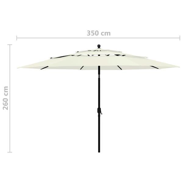Grote foto vidaxl parasol 3 laags met aluminium paal 3 5 m zandkleurig tuin en terras overige tuin en terras