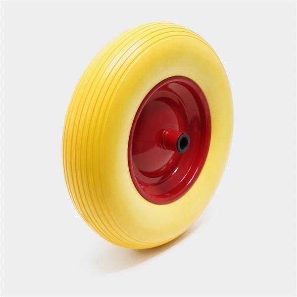 Grote foto pu wiel kruiwagenwiel formaat 3.50 8 massief rubber tuin en terras tuingereedschap