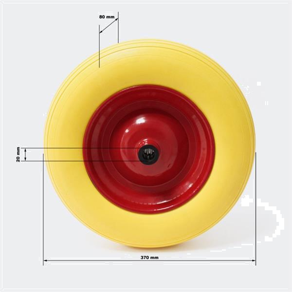 Grote foto pu wiel kruiwagenwiel formaat 3.50 8 massief rubber tuin en terras tuingereedschap