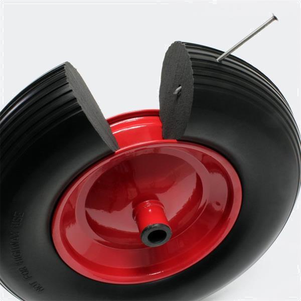 Grote foto pu wiel kruiwagenwiel formaat 3.50 8 massief rubber tuin en terras tuingereedschap