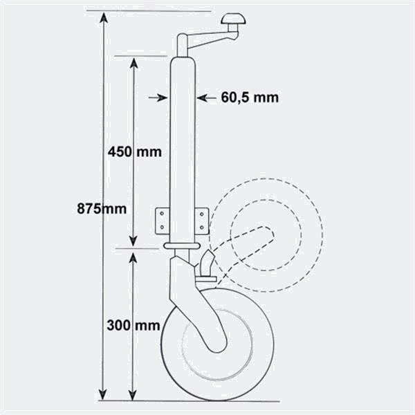 Grote foto neuswiel jockeywiel 453kg 60 5mm aanhanger caravan caravans en kamperen caravan accessoires