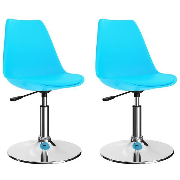 Grote foto vidaxl chaises de salle manger pivotantes 2 pcs bleu simil huis en inrichting stoelen
