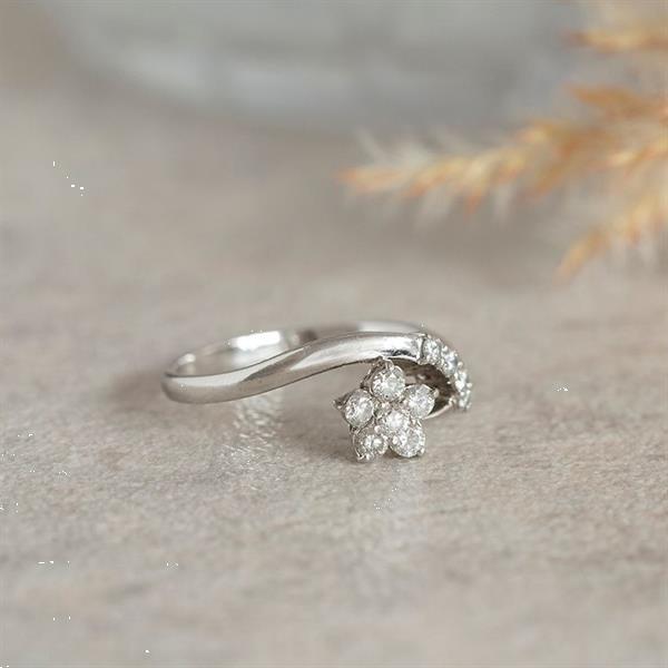 Grote foto platina fantasie ring met diamant 900 kleding dames sieraden