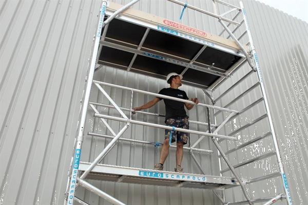Grote foto rolsteiger standaard 135x250 10 2m werkhoogte dubbele voorlo doe het zelf en verbouw ladders en trappen