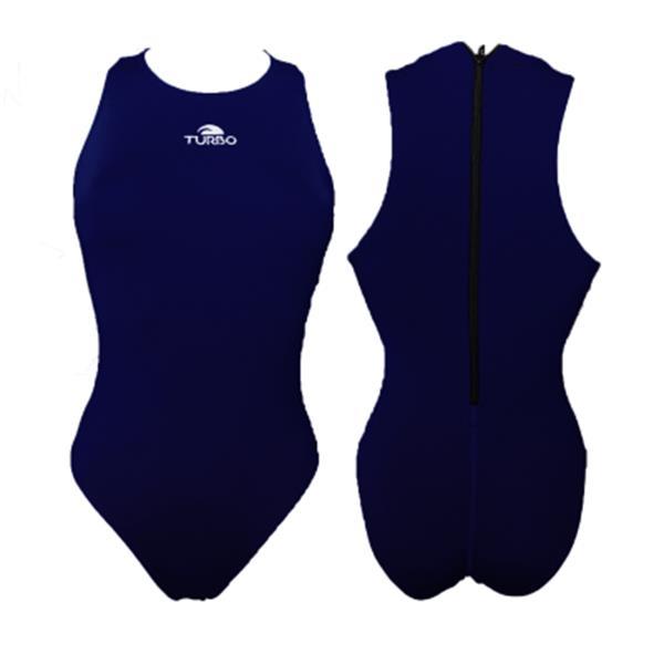 Grote foto special made turbo waterpolo badpak navy kleding dames badmode en zwemkleding